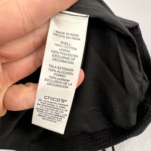 CHICO'S Black Embroidered Trim Blazer // M - Picture 6 of 8